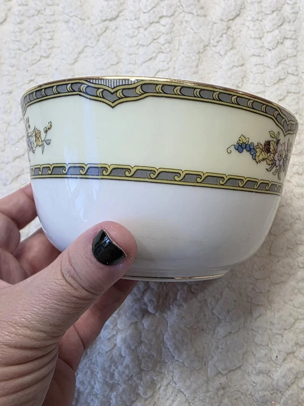 Vintage Noritake Windsor Japan Serving Bowl Floral Bird Gold Trim
